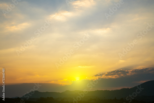 Beautiful sun and sky sunset background