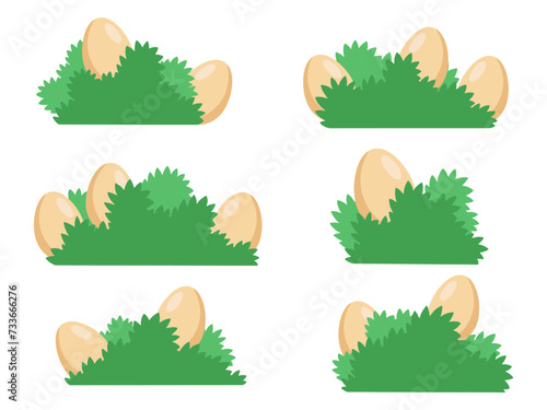 Easter Eggs in Grass Illustration