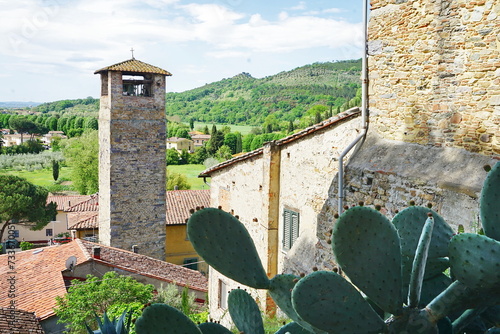 Clock Tower in Vicopisano; Tuscany, Italy photo