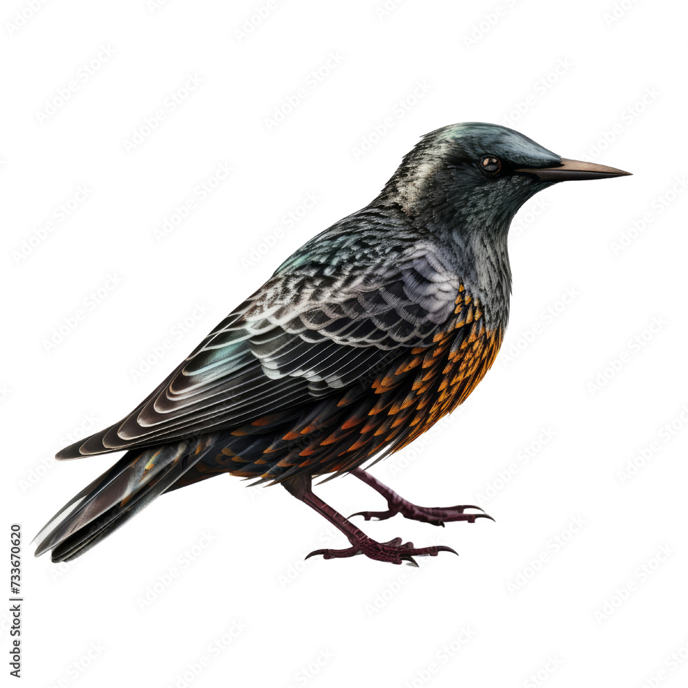 European Starling PNG Cutout, Generative AI European Starling PNG Cutout, Generative AI