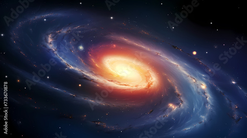 Space galaxy background, 3D illustration of nebulae in the universe