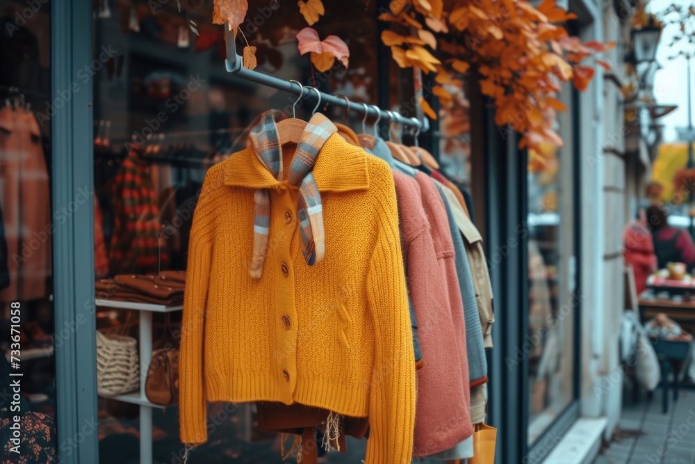 Autumn clothes. Autumn background . Autumn clothes. Autumn background .