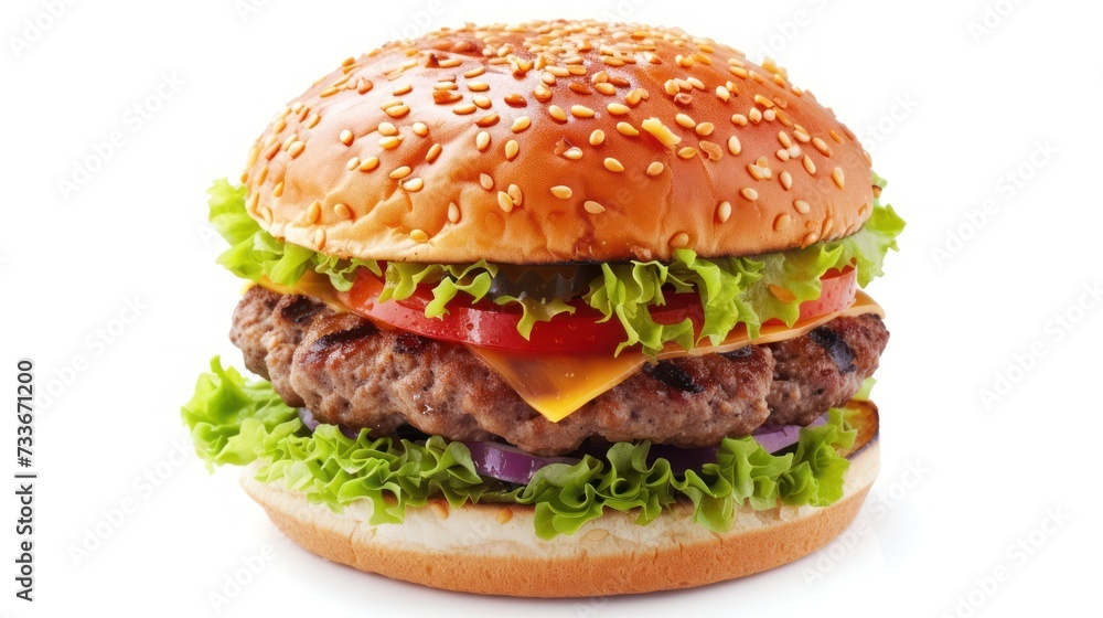 Classic hamburger, isolated on a white background. Classic hamburger, isolated on a white background.