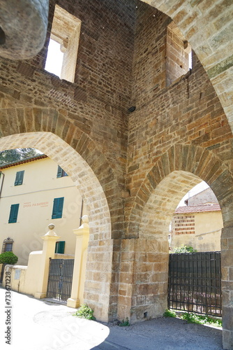 Fototapeta Naklejka Na Ścianę i Meble -  Interior of the tower of the four gates in Vicopisano, Tuscany, Italy