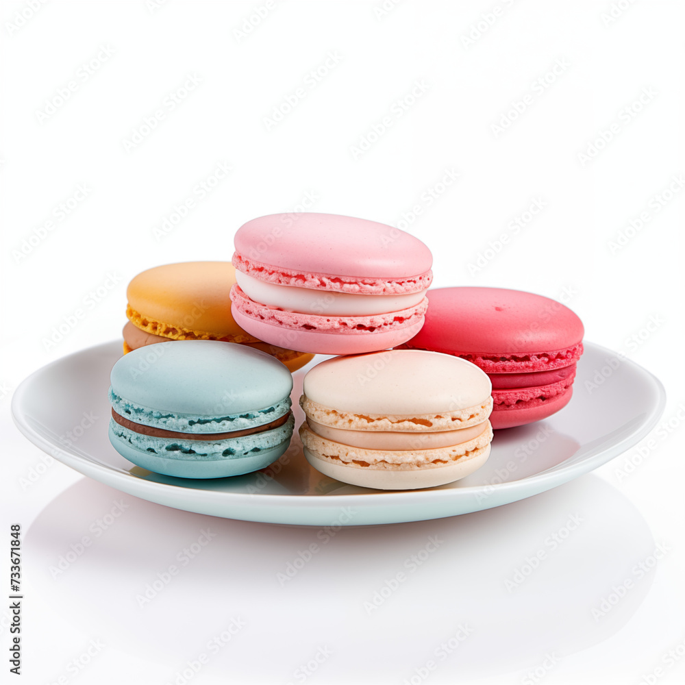 Obraz premium colorful macarons isolated on white background