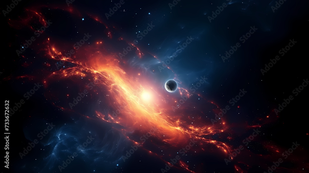 Space galaxy background, 3D illustration of nebulae in the universe Space galaxy background, 3D illustration of nebulae in the universe