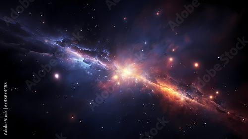 Space galaxy background  3D illustration of nebulae in the universe