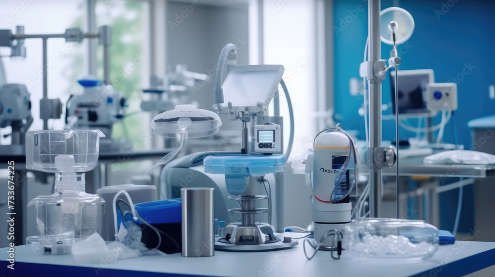 Medical equipment and tools in a modern operating room Medical equipment and tools in a modern operating room