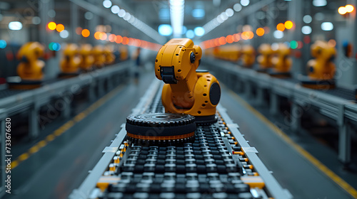 Wallpaper Mural Cutting-Edge Robot Process Automation Revolution Industry. Futuristic Machinery on Assembly Line Mechanical Innovation. Automated Robotic System, Manufacturing Efficiency, Production Belt Operation. Torontodigital.ca