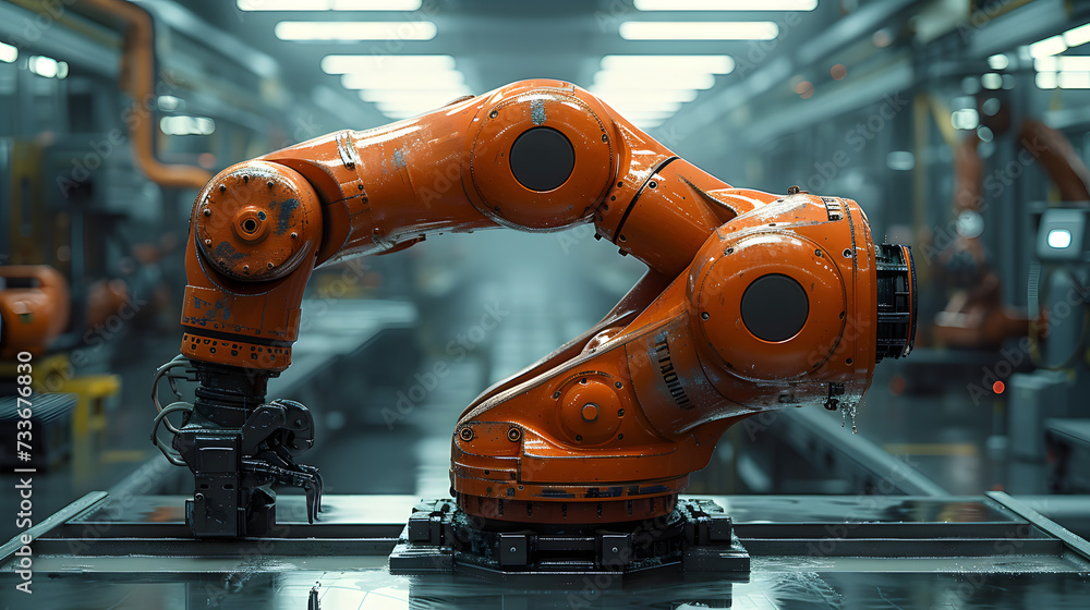 Cutting-Edge Robot Process Automation Revolution Industry. Futuristic Machinery on Assembly Line Mechanical Innovation. Automated Robotic System, Manufacturing Efficiency, Production Belt Operation. Cutting-Edge Robot Process Automation Revolution Industry. Futuristic Machinery on Assembly Line Mechanical Innovation. Automated Robotic System, Manufacturing Efficiency, Production Belt Operation.