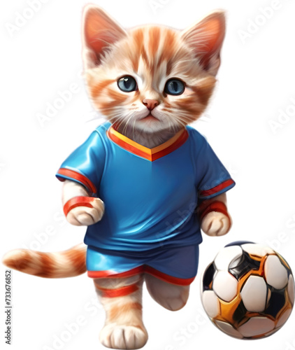 Football (Soccer) kitten, A cute kitten in a soccer uniform © Pram