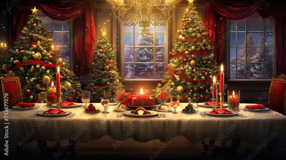 table holiday dinner background