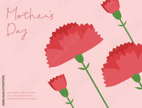 Mother's day template with carnation illustration.