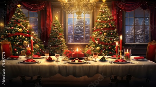 table holiday dinner background