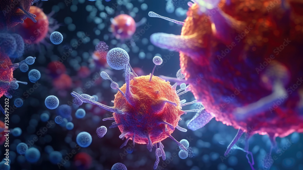 Obraz premium Exploring Nano-Molecular Cells with modern advanced microscopes