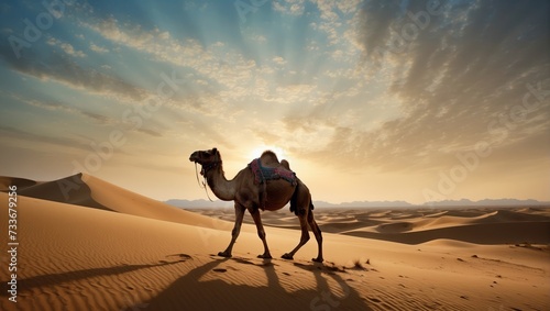 camel in the desert wildlife sandy wilderness