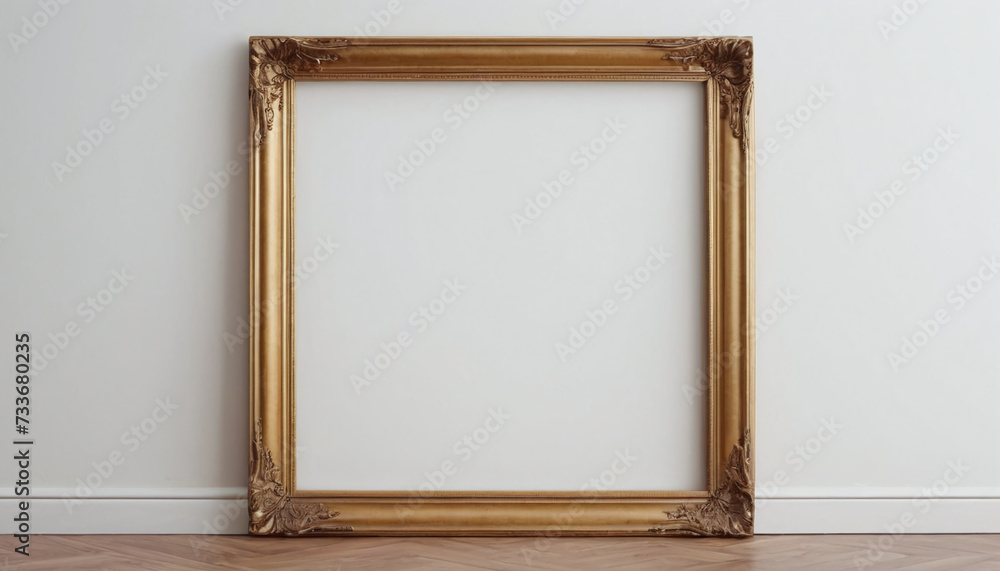 Empty blank picture frame on wall mockup template design Empty blank picture frame on wall mockup template design