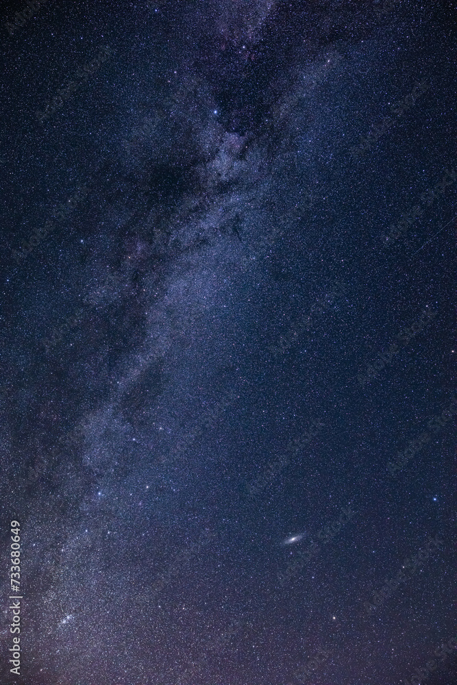 Milky way stars photographed with wide angle lens.