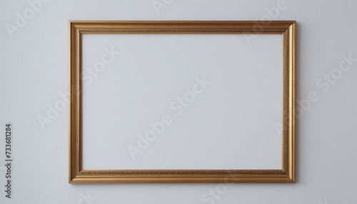 Empty blank picture frame on wall mockup template design
