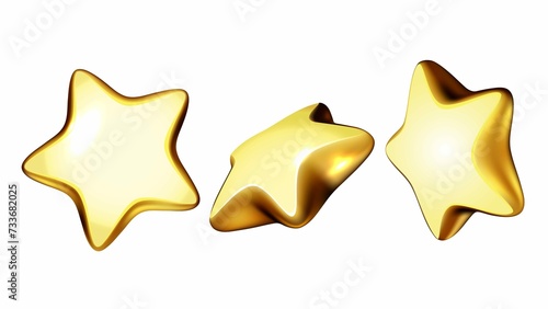 Golden Stars Product Service Review Set Vector
