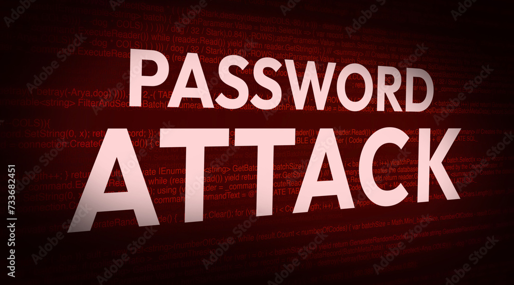 Password Attack red alarming design with white typography on it, abstract security breach concept wallpaper