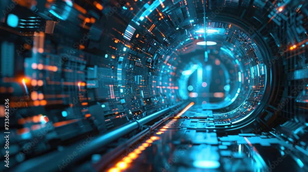 Abstract science fiction outer space and time travel concept blue background Abstract science fiction outer space and time travel concept blue background