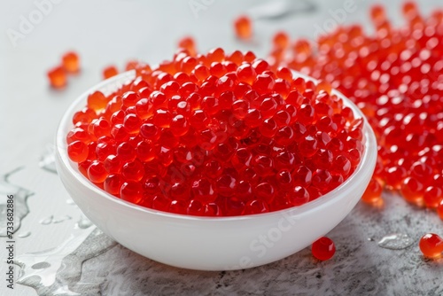 Vibrant Red Caviar: Ideal For Seamless Integration Into Any Design Or Background