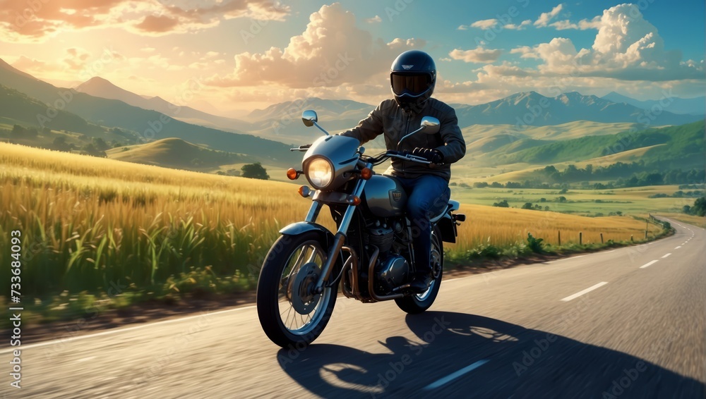 Obraz premium person riding a bike,outside,travel,street