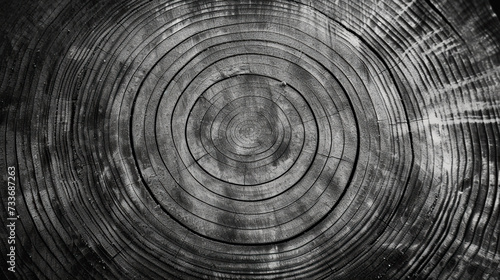 Wooden texture of a tree trunk with annual rings close-up.