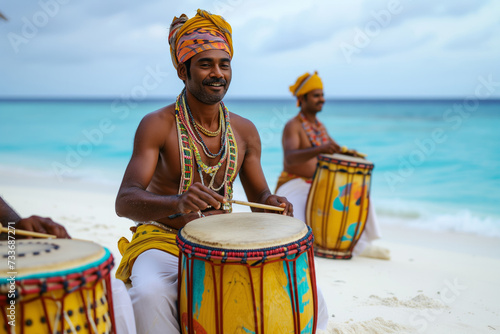 Bodu Beru Drummers Showcasing Authentic Maldivian Music By The Beach