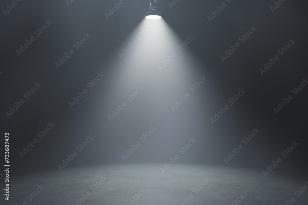 Minimalist Gray Studio Backdrop With Center Spotlight, Creating Vibrant Ambiance