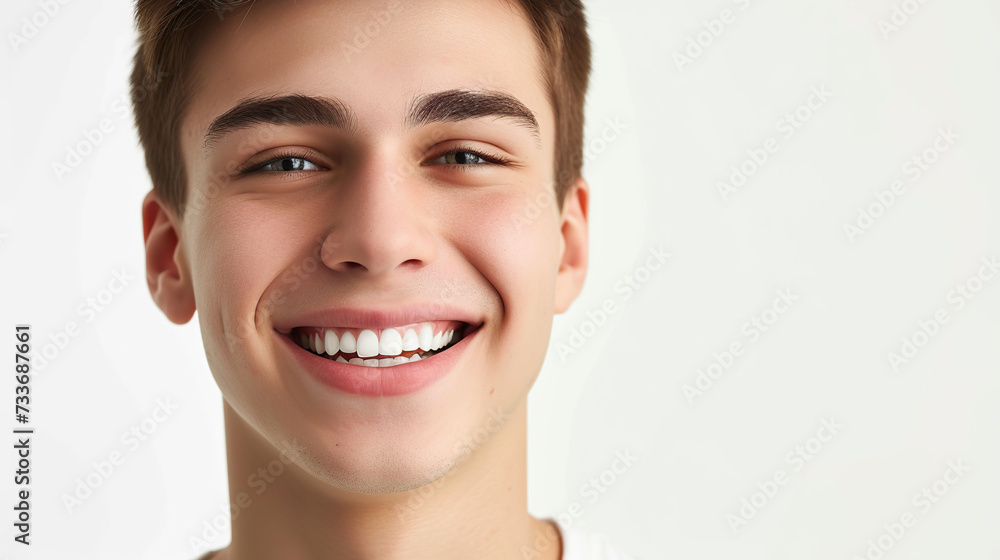 Young man with healthy teeth on white background, closeup. Dentistry concept. Young man with healthy teeth on white background, closeup. Dentistry concept.