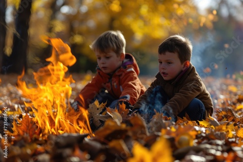 Bonfire. Autumn background 