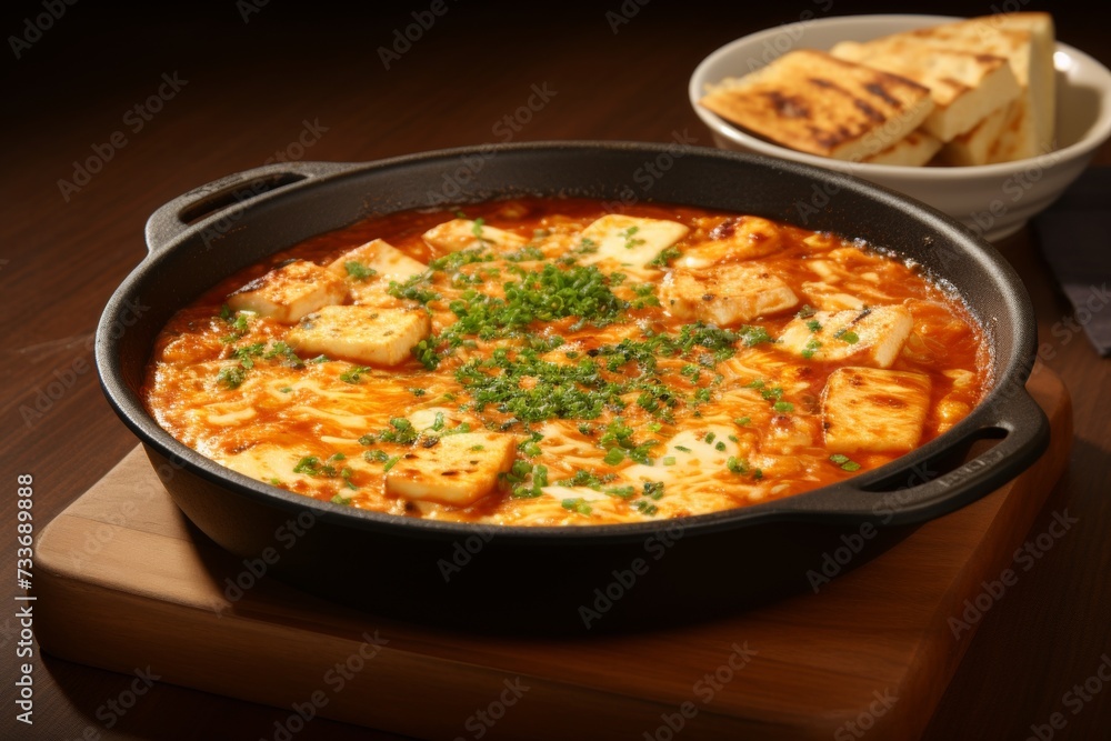 Delicious and appetizing south korean sundubu jjigae soft tofu stew dish for food lovers Delicious and appetizing south korean sundubu jjigae soft tofu stew dish for food lovers