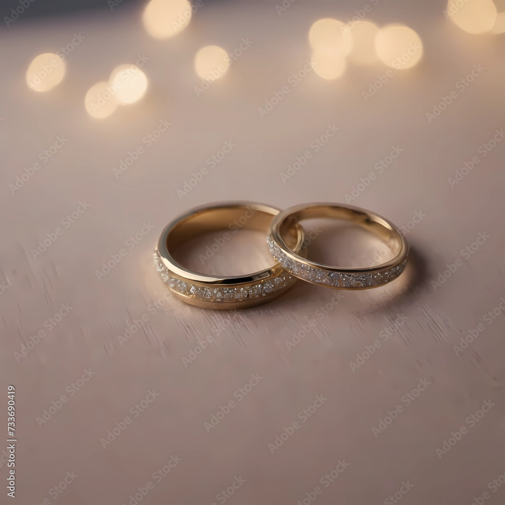 Two ring on bokeh background, wedding concept. Two ring on bokeh background, wedding concept.