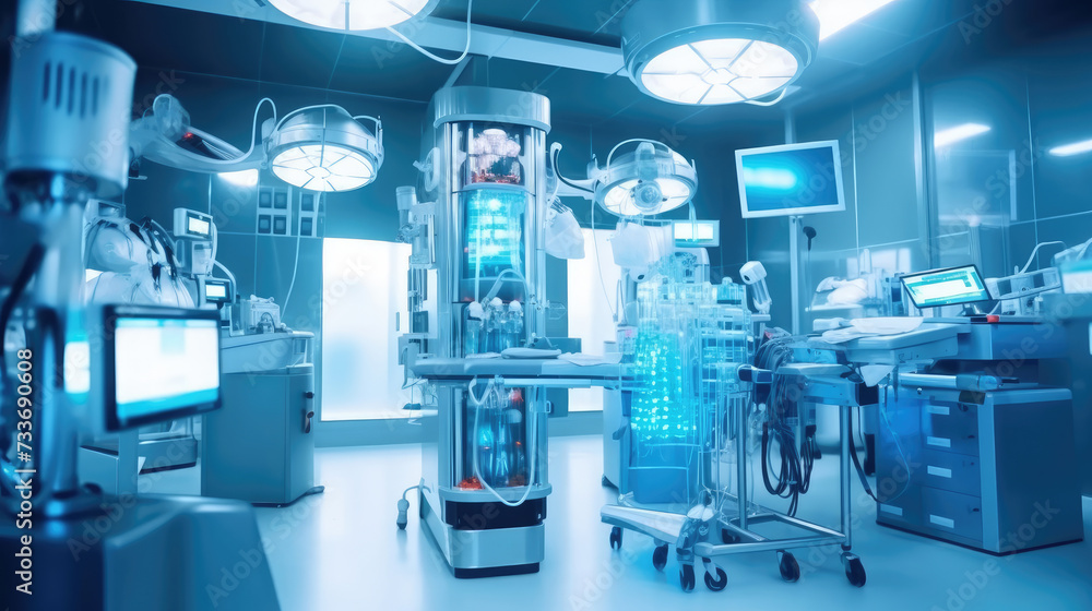 The modern equipment in the operating room The modern equipment in the operating room
