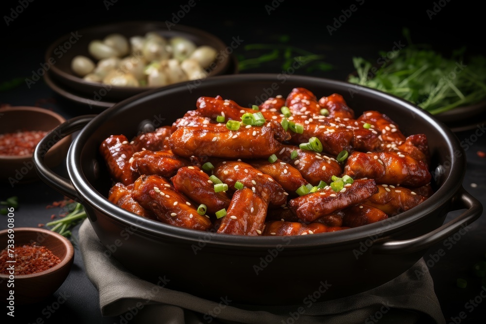 Mouthwatering galbi. delectably marinated grilled ribs, a delightful south korean dish Mouthwatering galbi. delectably marinated grilled ribs, a delightful south korean dish