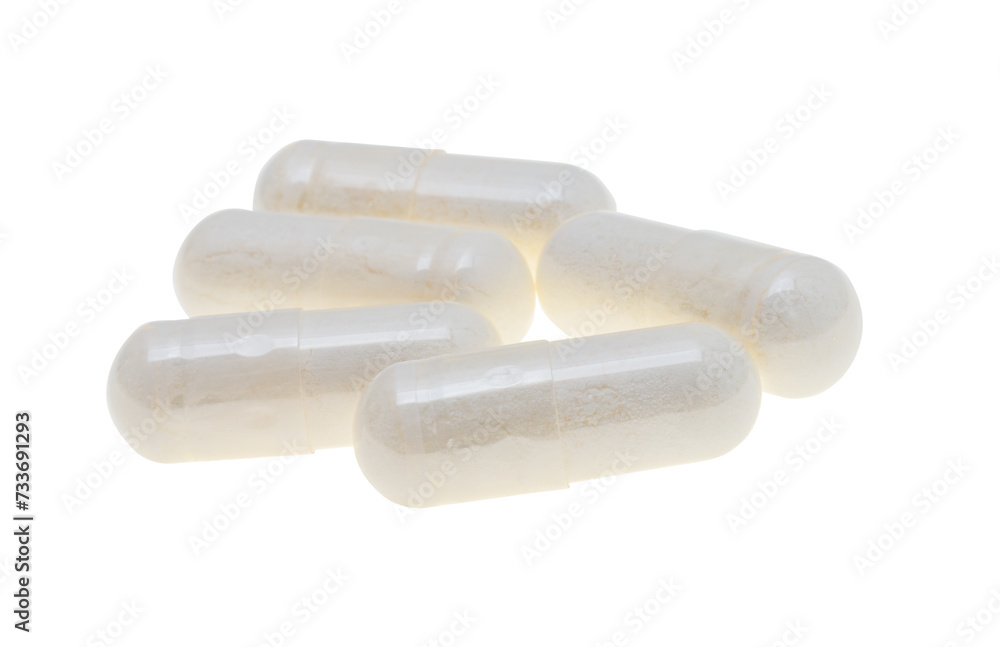 white capsules isolated white capsules isolated