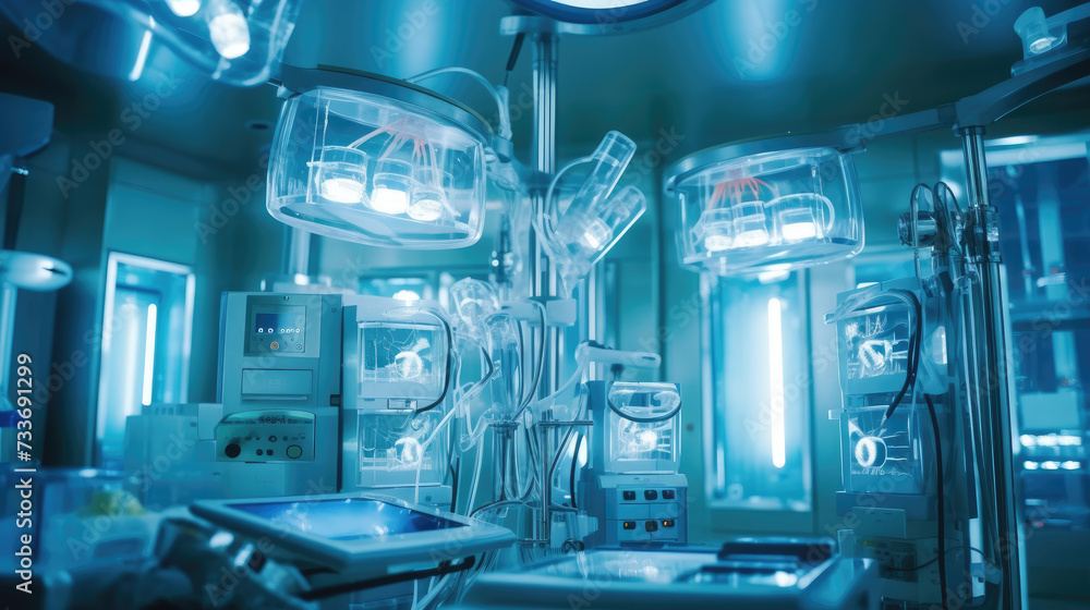 The modern equipment in the operating room The modern equipment in the operating room