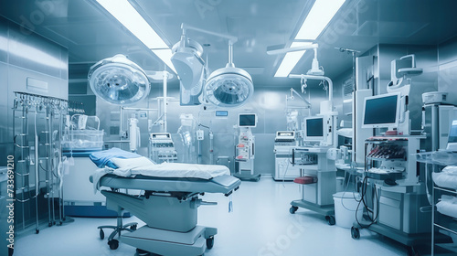 The modern equipment in the operating room