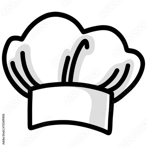 Chef Hat Doodle Drawing Cartoon Illustration Vector Art Icon