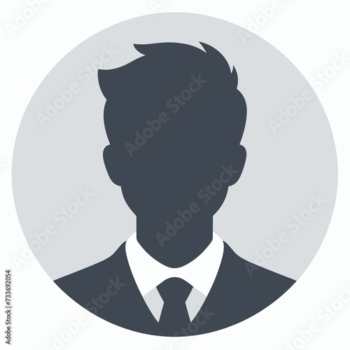 silhouette of a man, generic male profile icon with suit and tie in black photo