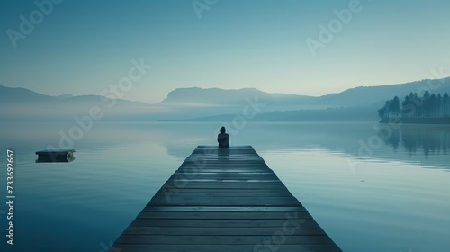Serene Lakeside Contemplation photo