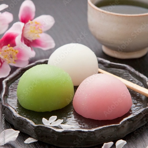 Japanese Mochi - Rice Cake or Mochigome Confectionary - Traditional Sweets from Japan - Presented in a Delightful and Tasteful Way photo