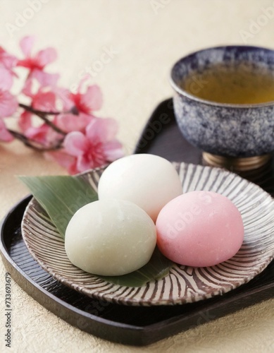 Wallpaper Mural Japanese Mochi - Rice Cake or Mochigome Confectionary - Traditional Sweets from Japan - Presented in a Delightful and Tasteful Way Torontodigital.ca