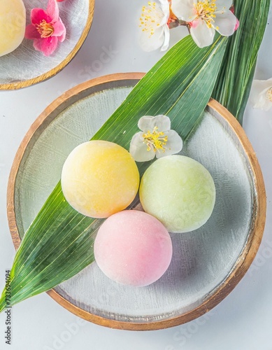 Japanese Mochi - Rice Cake or Mochigome Confectionary - Traditional Sweets from Japan - Presented in a Delightful and Tasteful Way photo