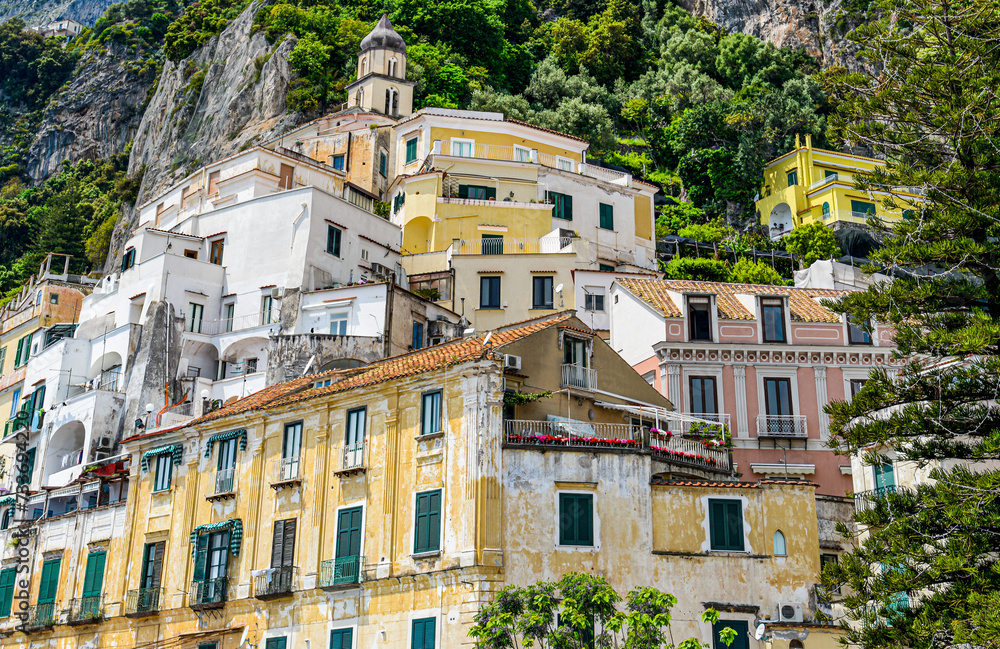 Fototapeta premium The city of Amalfi, on the Amalfi coast, Italy