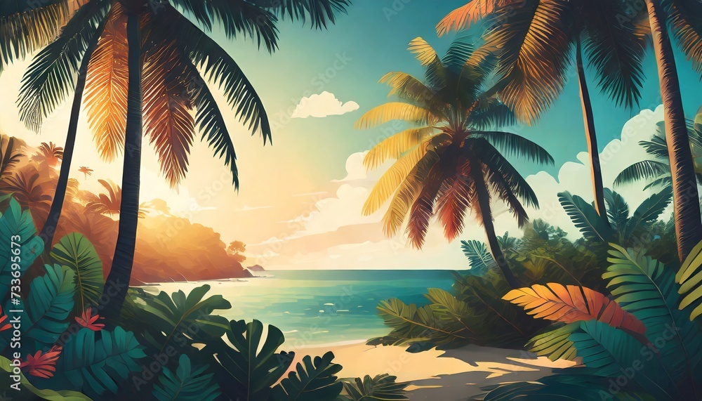 palm trees on the beach palm trees on the beach