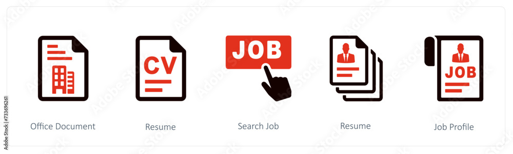 Fototapeta premium Office Document, Resume, search job