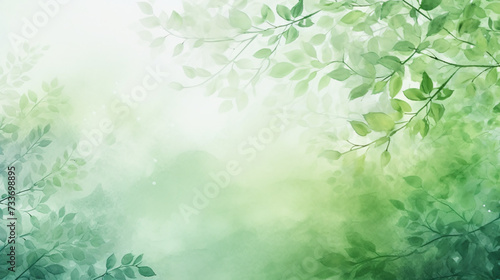 Green watercolor foliage